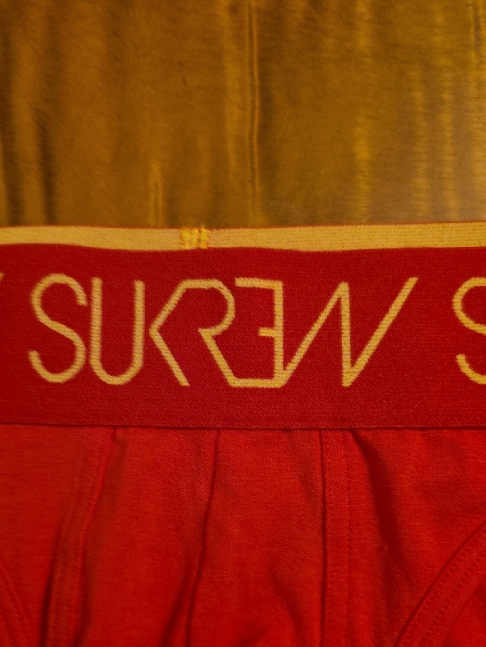 Red Men's Briefs with Gold Logo Waistband by - Picture 8 of 11